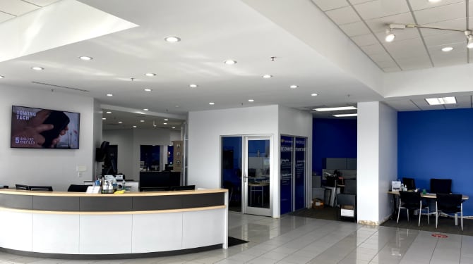 chevrolet dealership interior painting in naperville