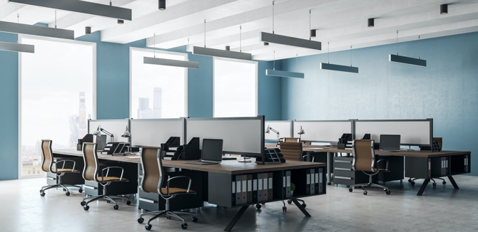 modern office blue color