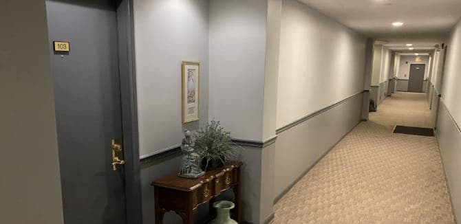 HOA apartment hallway repaint in Wheaton, IL