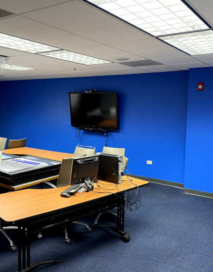 Chevrolet dealership office and showroom interior painting in Naperville project photo 3