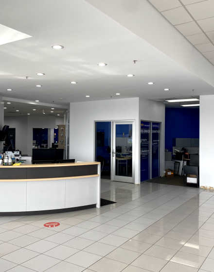 Chevrolet dealership office and showroom interior painting in Naperville project photo 1