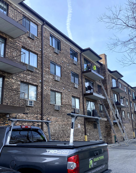 Condo balconies painting project in Des Plaines project photo 1