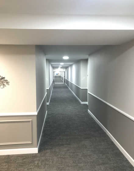 HOA building interior painting and hallway remodeling in Willowbrook project photo 2