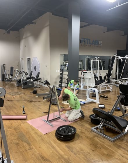 Fitness machines painting for sport facility in Glenview project photo 2