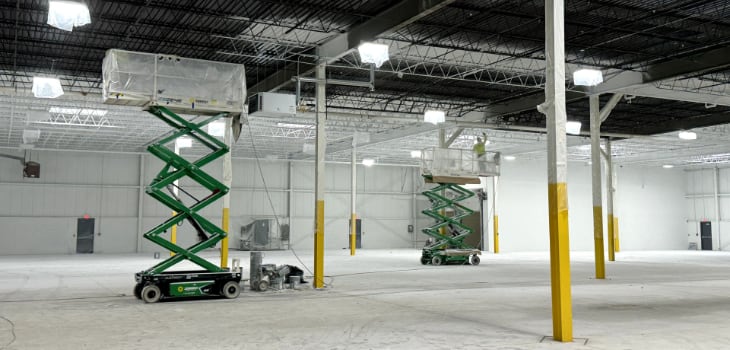 warehouse interior painting in willowbrook